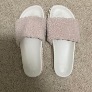 Target, Pink and white furry slides